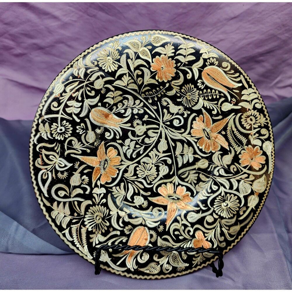 Vintage Beautiful Turkish Middle East Copper Plate Etched